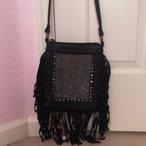 Studded Fringe Crossbody Bag